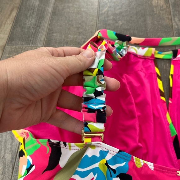 NWOT Anne Cole High Neck With Ruffled Straps One Piece Swimsuit - Picture 10 of 15